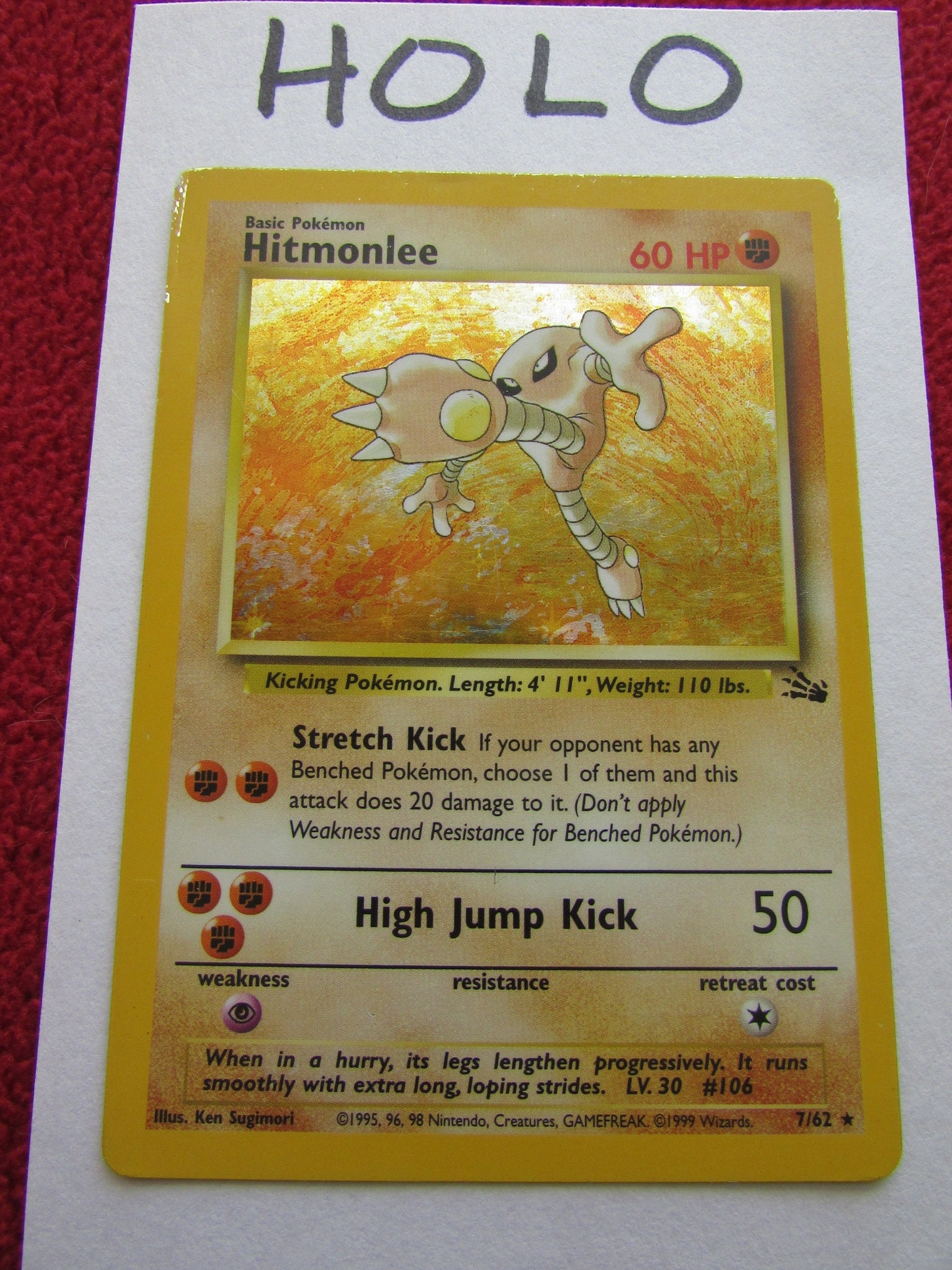 Bruno's Shiny Hitmonlee Gym Heroes Revival Handmade Holo 