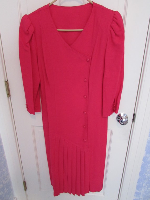 Hot Pink Dress - Vintage 1980s