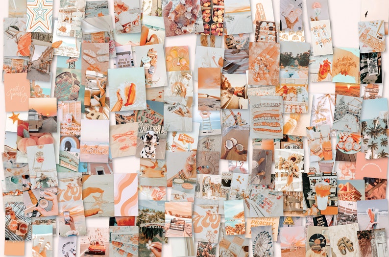 DIGITAL 130 Peach Beach Wall Collage Kit Etsy