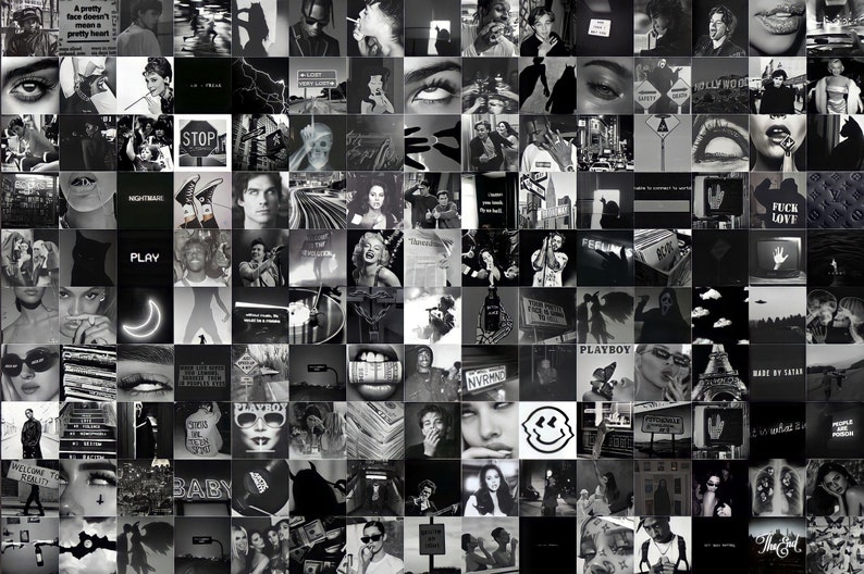 150 Black and White B/W Collage Kit - Etsy