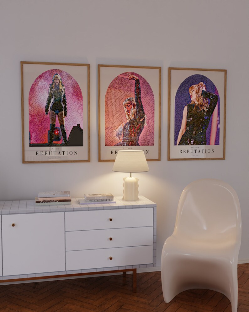 5 Piece Taylor Swift Reputation Stained Glass Art Print Poster Etsy