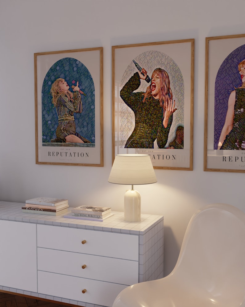 5 Piece Taylor Swift Reputation Stained Glass Art Print Poster Etsy