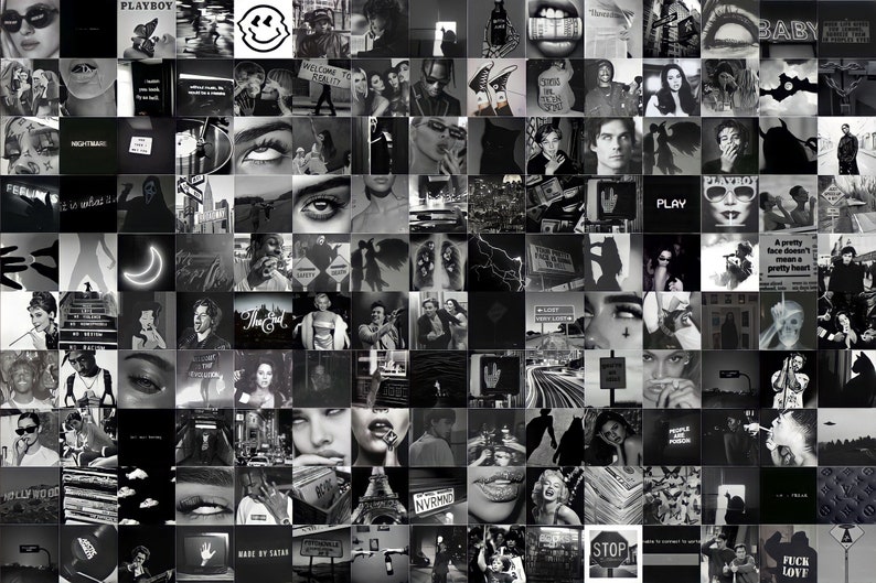 150 Black and White B/W Collage Kit - Etsy