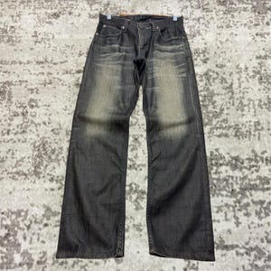 パンツ Black coated straight jeans Y2K archive Mens Black Coated Jeans - Etsy
