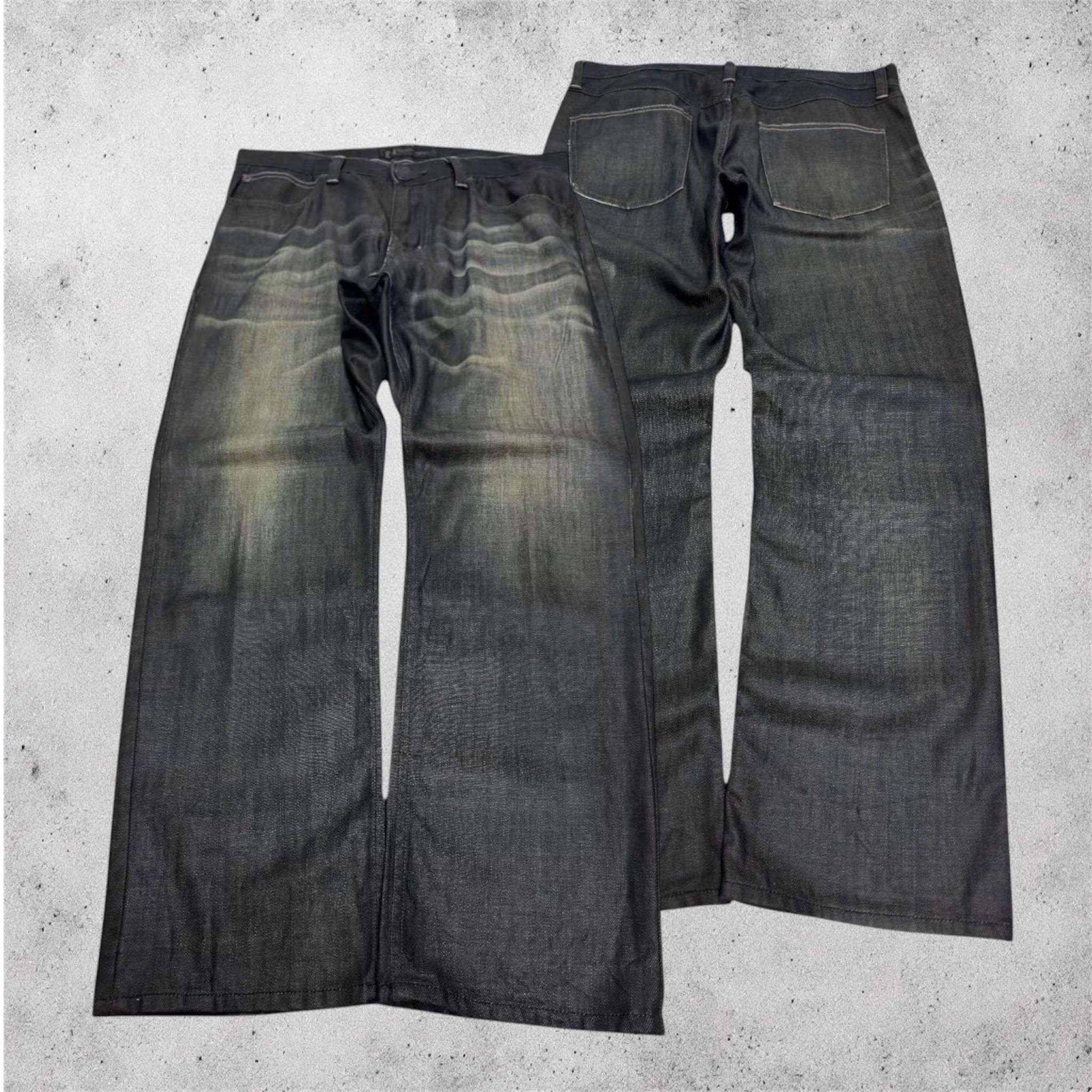 Mens Black Coated Jeans - Etsy