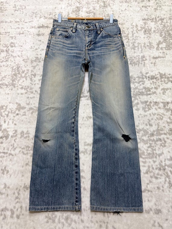 Buy W29 Vintage Lee Distressed Flare Bootcut Denim Jeans Y2K 
