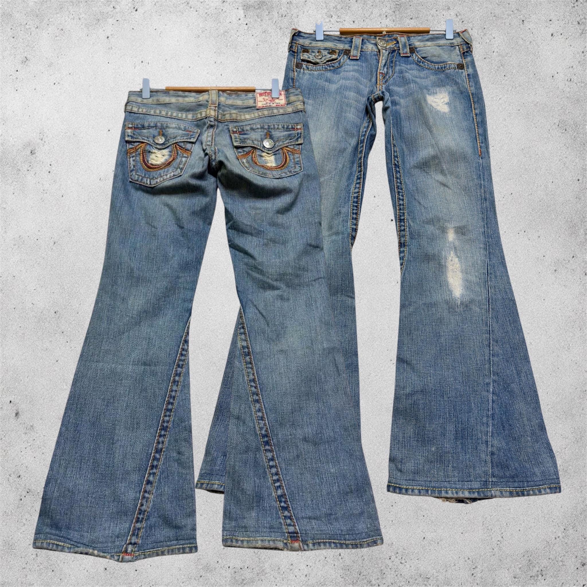 パンツ 00s true religion Distressed flare denim Vintage True Religion Jeans Flared - Etsy