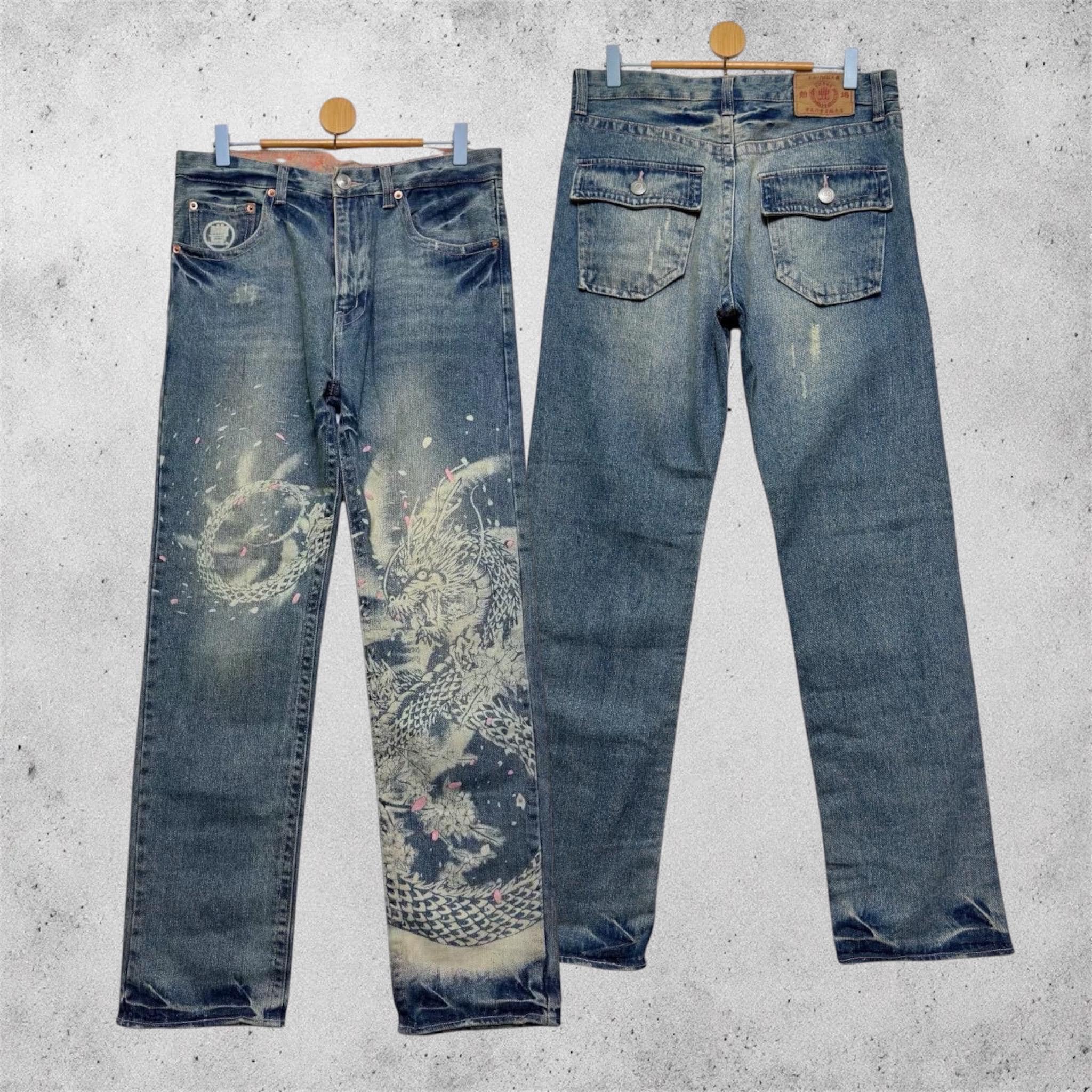 Dragon Jeans Men - Etsy Canada