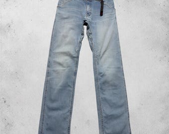 Pantalones vaqueros vintage Gramicci con cinturón ajustable, entrepierna ajustada, estilo urbano utilitario, talla W29x28.5