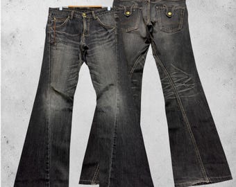 W32 Vintage Lee Flared Claw Mark Honey Comb Western Cowboy Spiral leg Denim Size 32x30