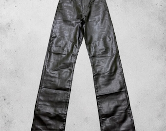 Vintage Freesoul Black PVC Pants Patent Leather Look Size W26x31