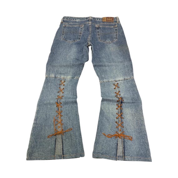 Size 30x29 Vintage Lace-up Flare L.e.i Jeans Boho Y2K Corset Pants
