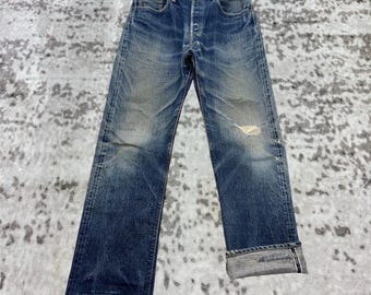 Vintage orSlow Selvedge Japanese Denim Jeans Claw Mark Fade Distressed Size 31x29