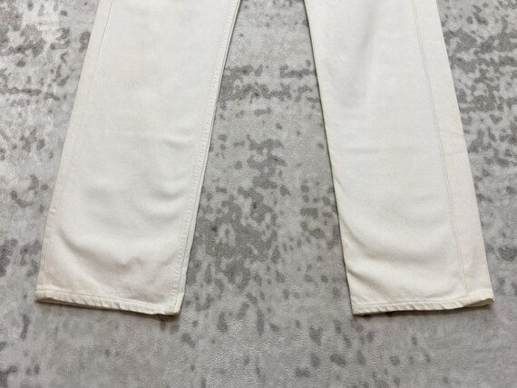 W30 Vintage Levi's 501 Original White Straight Le… - image 8