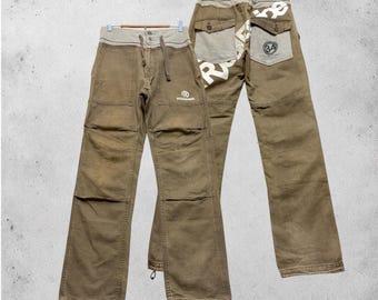 Pantalones de chándal híbridos vintage BVoice de cintura alta, estilo Y2K, de surf japonés, talla 28x30, marca W28.
