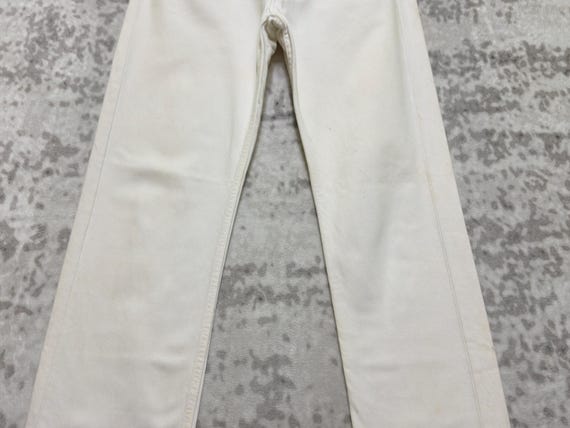W30 Vintage Levi's 501 Original White Straight Le… - image 7