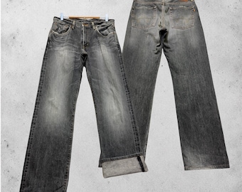 W31 Vintage Edwin 505Z Selvedge Jeans Straight Fit Faded Black Japanese Denim Pants 31x30.5