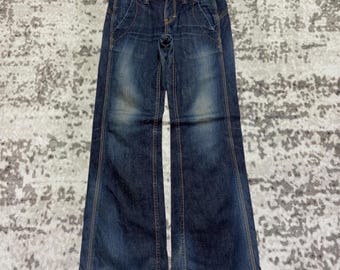 Vintage Edwin 503 Blue Trip Japan Flare Denim Jeans Edwin Bootcut