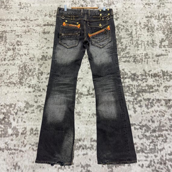 Buy W32 Y2k Semantic Design Flare Washed Denim Japanese Bootcut 