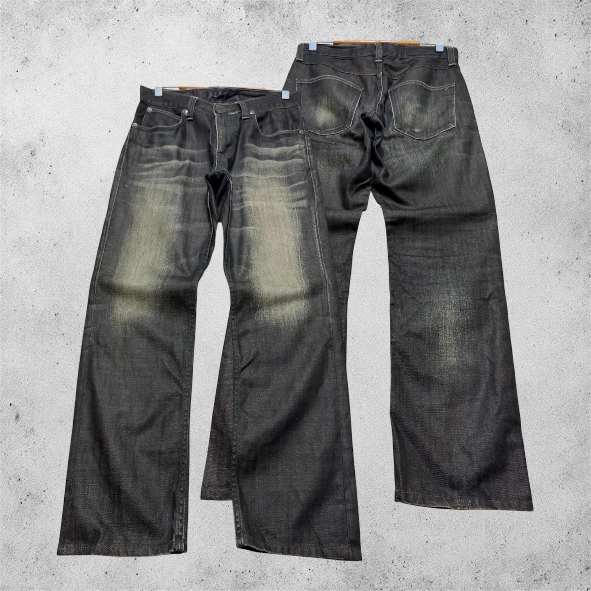 Mens Black Coated Jeans - Etsy