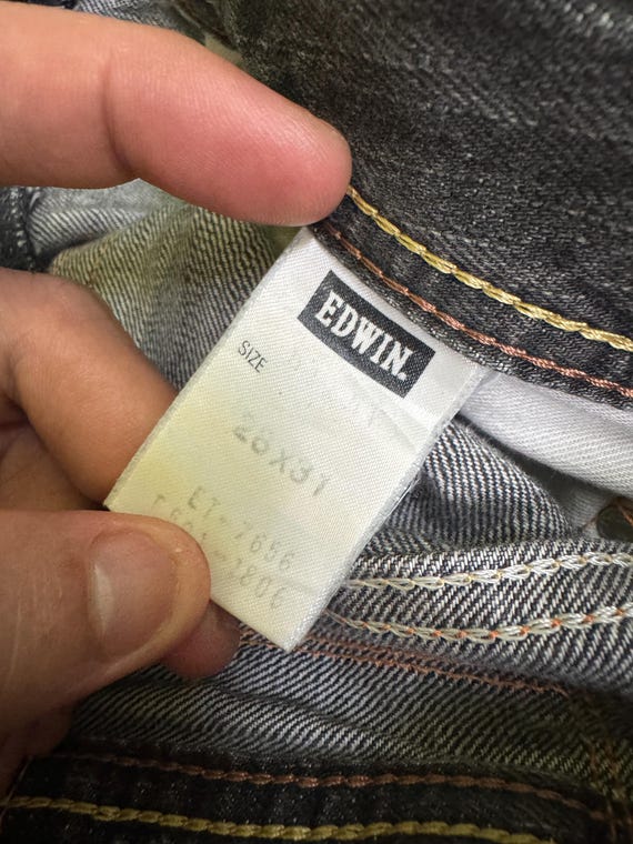W31 Edwin 511 Black Stone Wash Jeans Japanese Vintage Denim Light