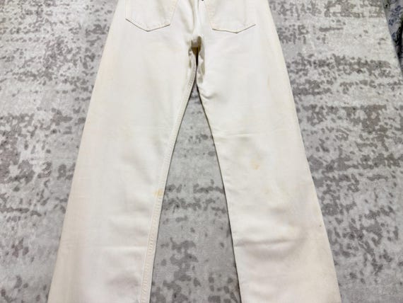 W30 Vintage Levi's 501 Original White Straight Le… - image 13