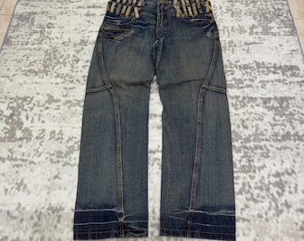 Camel Active Double Waist Muddy Washed Straight Cut Denim Size W32