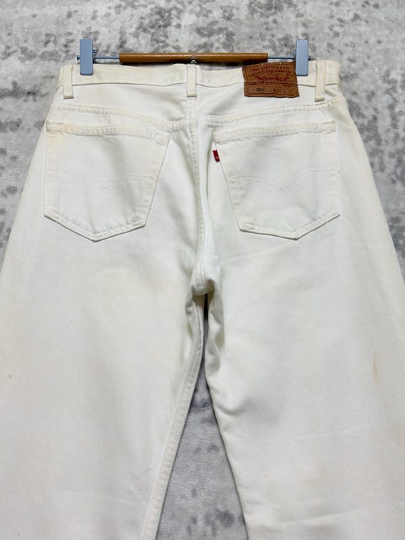 W30 Vintage Levi's 501 Original White Straight Le… - image 10