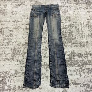 Vintage MARAXIA Stacked Skinny Denim Jeans Low Rise Reconstructed 