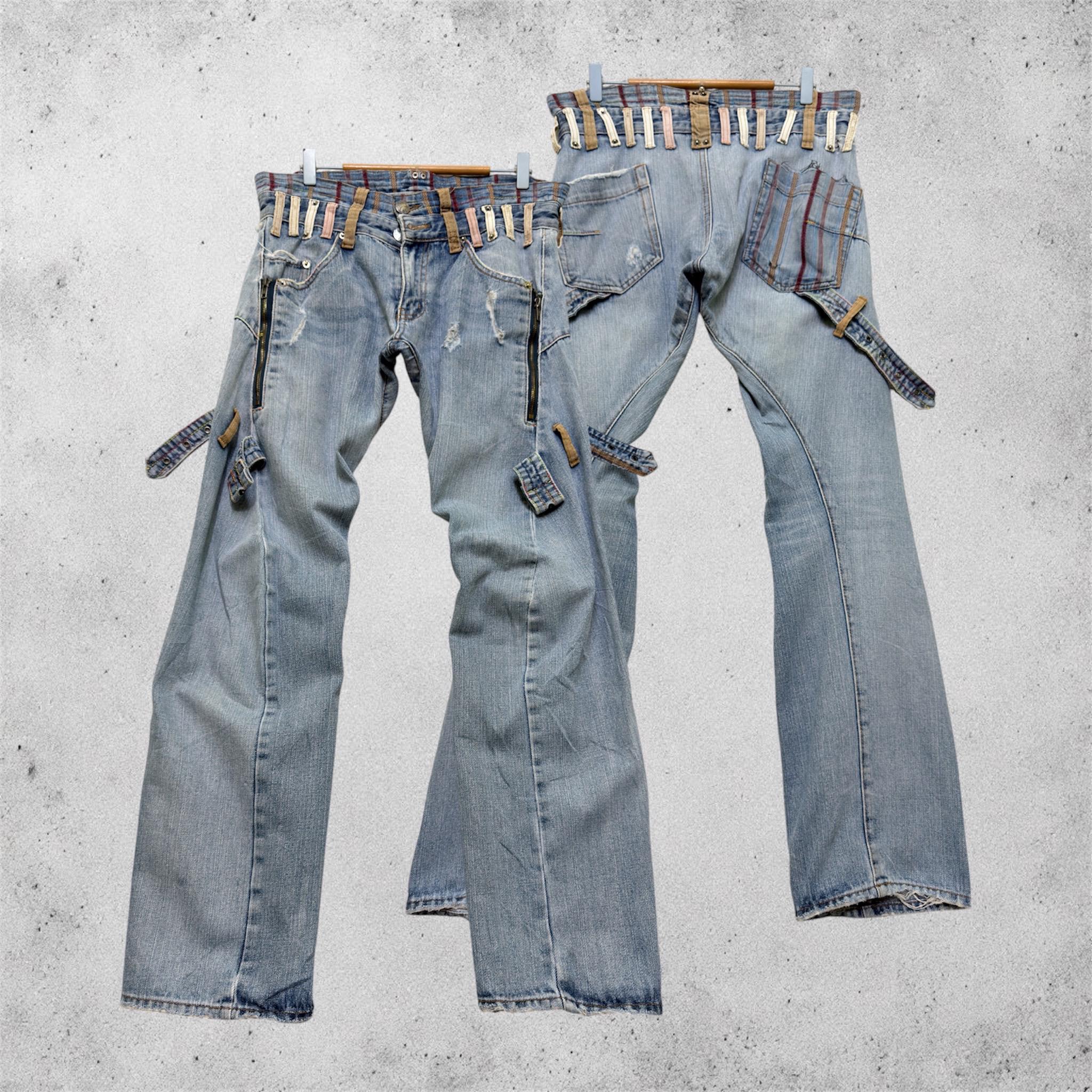 Japanese Double Waist Jeans - Etsy