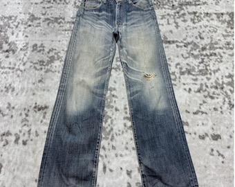 Vintage Levi’s 553 Mud Wash Straight Cut Distressed Faded  Whiskered Jeans Size W30X31