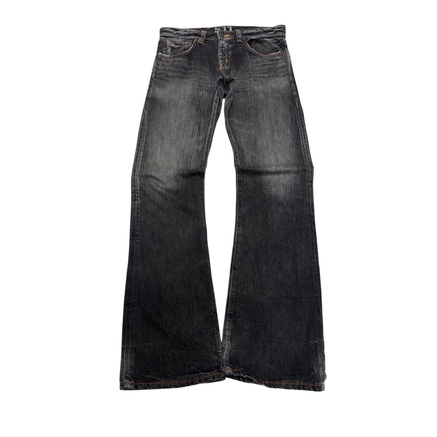 パンツ grunge edwin fade flare denim pants y2k W31 Edwin 511 Black Stone Wash Jeans Japanese Vintage Denim Light