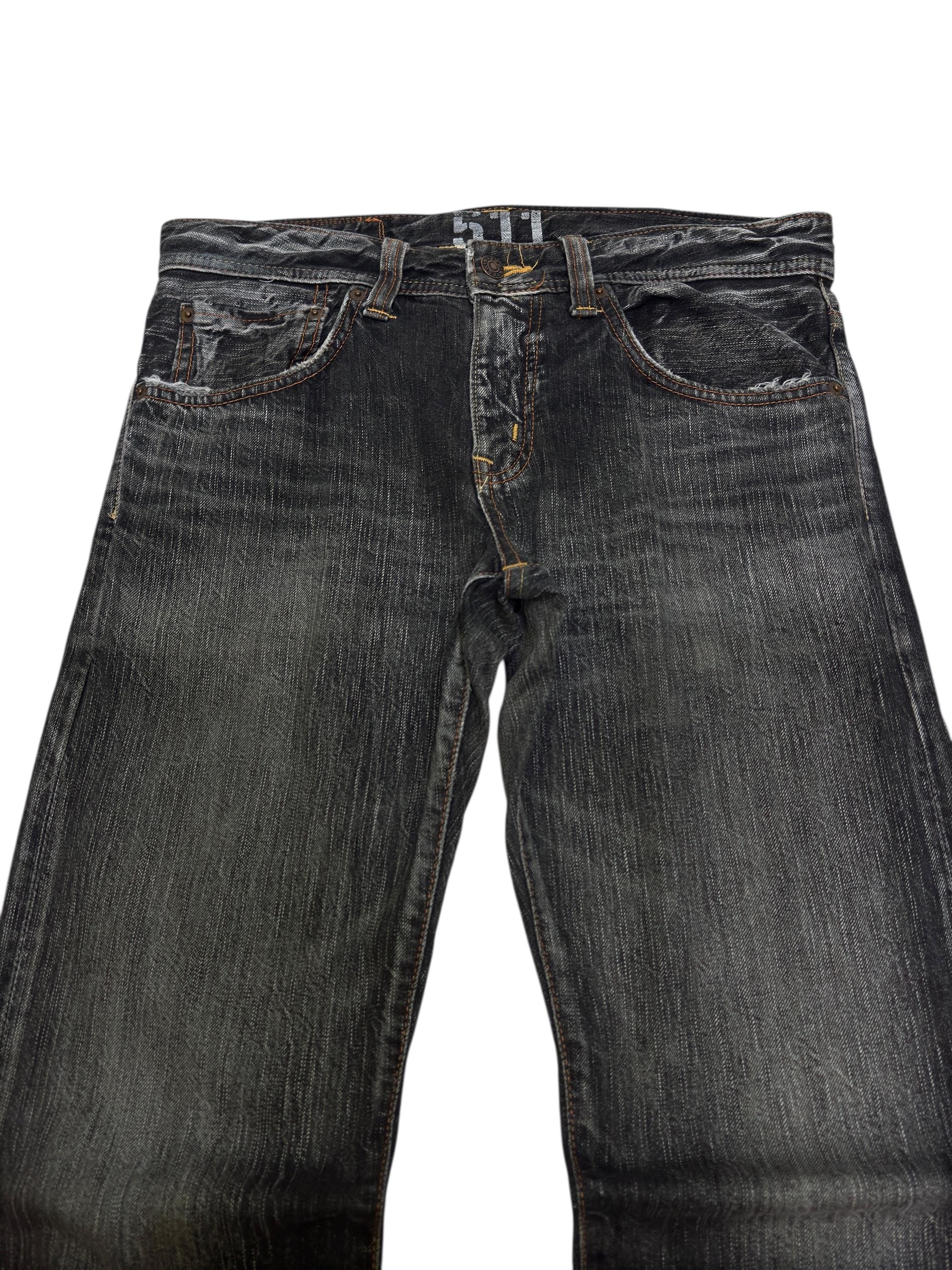 W31 Edwin 511 Black Stone Wash Jeans Japanese Vintage Denim Light