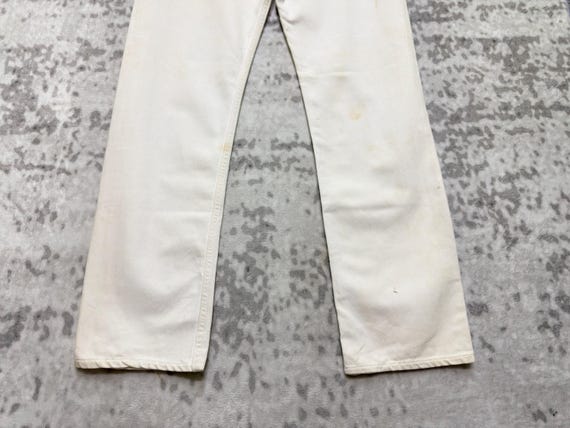W30 Vintage Levi's 501 Original White Straight Le… - image 14