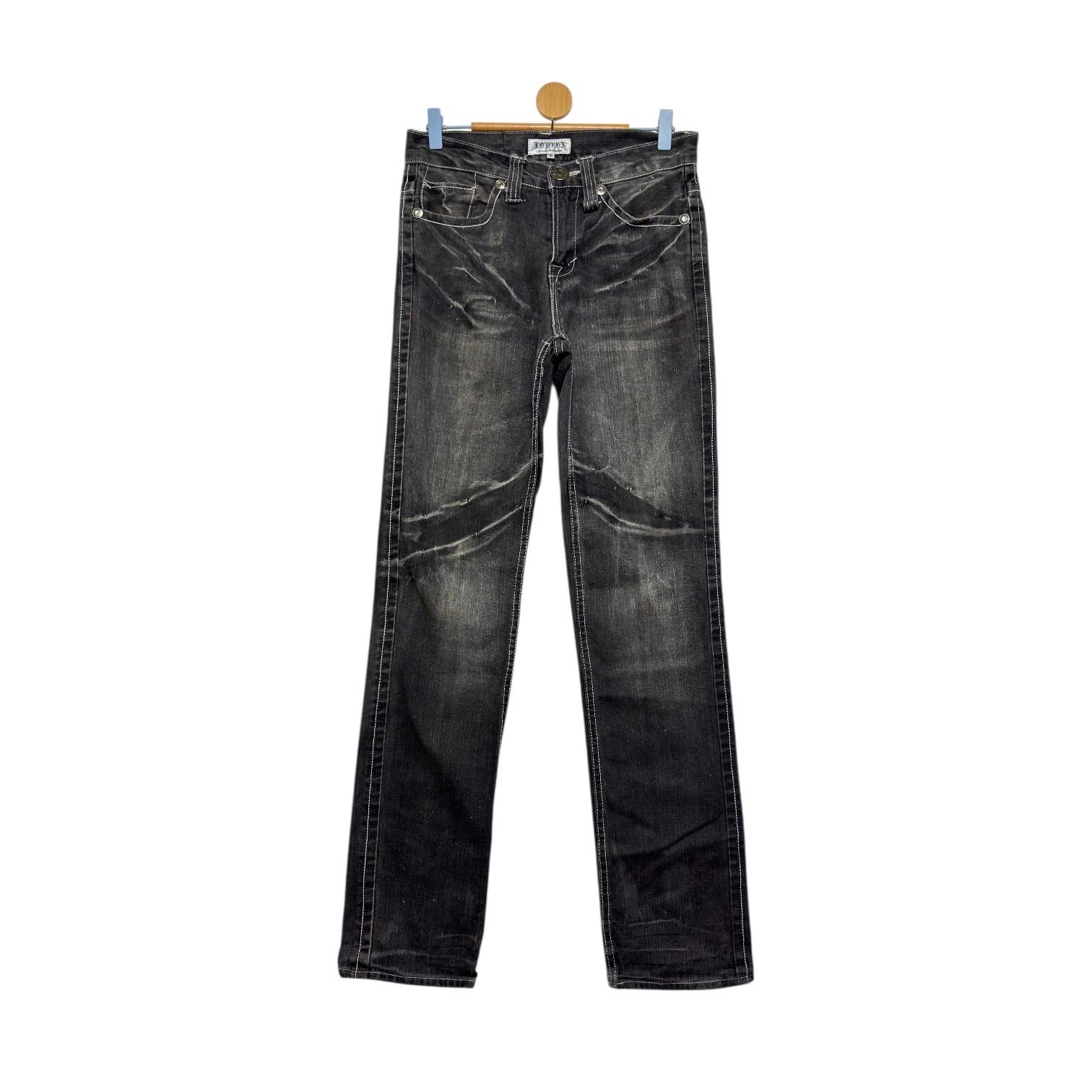 Size 29x33 Vintage Lowbox Black Acid Wash Claw Mark Jeans Rare 
