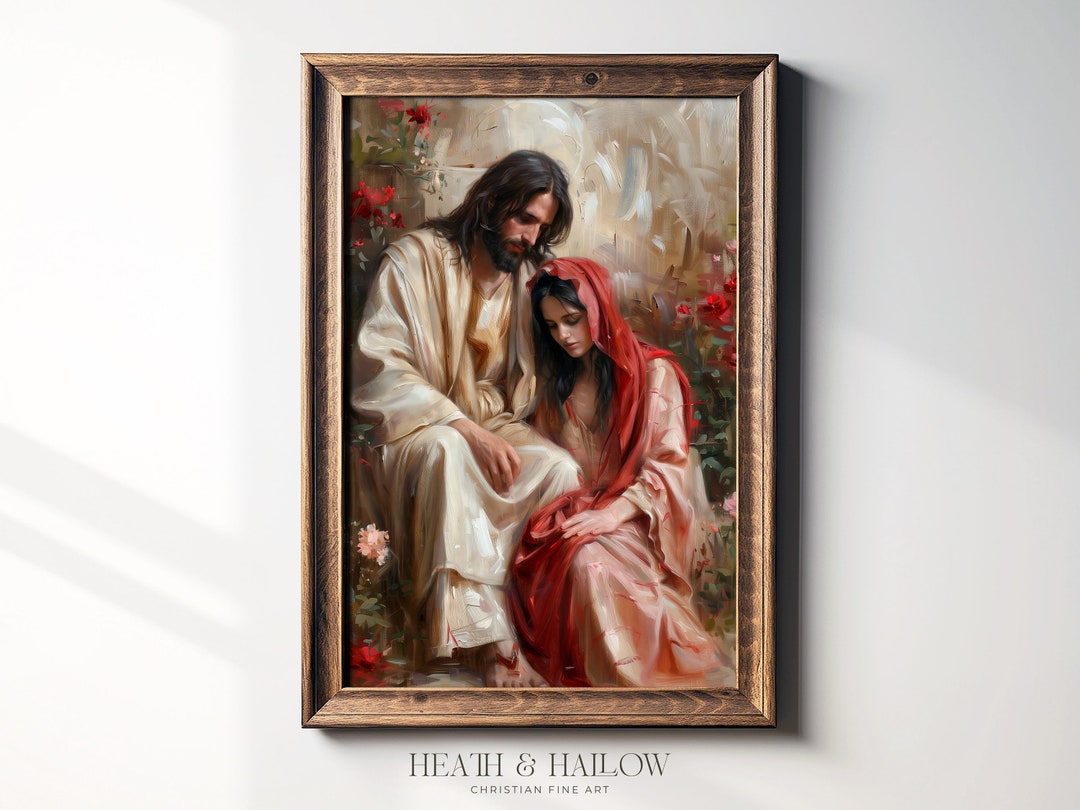 Jesus and Mary Magdalene | Eclectic Christian Wall Art | Impressionist ...