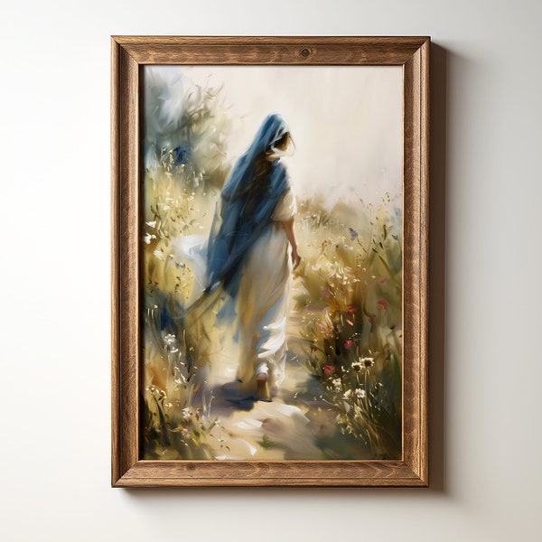 Mary Knows the Way | Virgin Mary Wall Art | Catholic Art Printable | Watercolor Bible Art | Housewarming Gift | Bedroom Decor Download