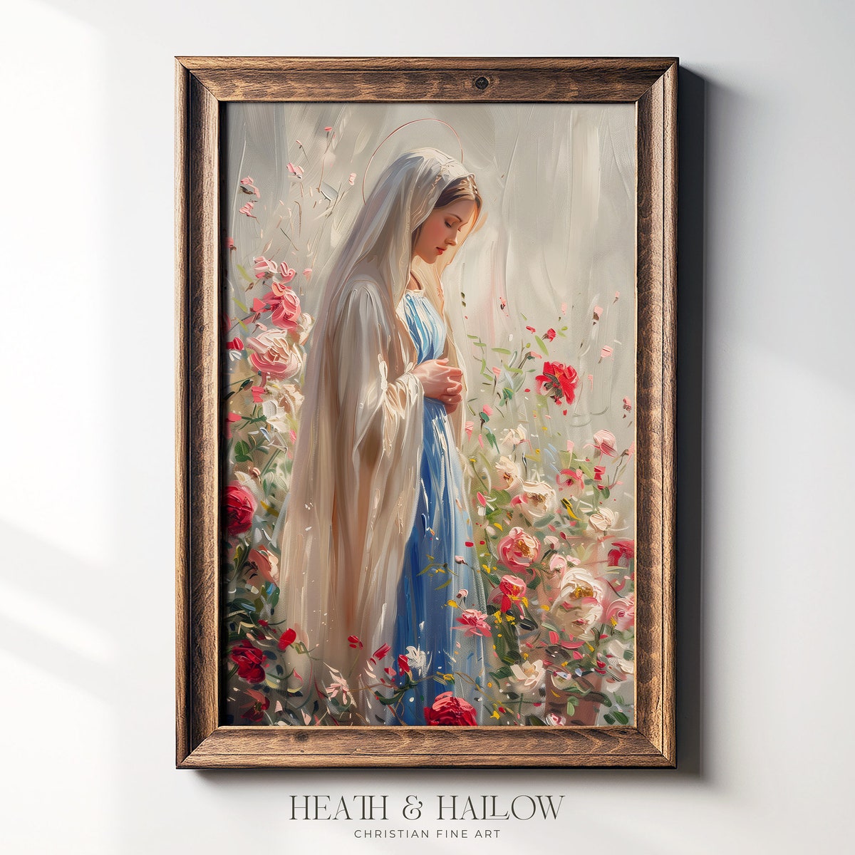 Our Lady of Lourdes | Mother Mary With Roses | Catholic Saint Wall Art | Christian Art for Prayer Room |confirmation Gift | Digital File - Etsy