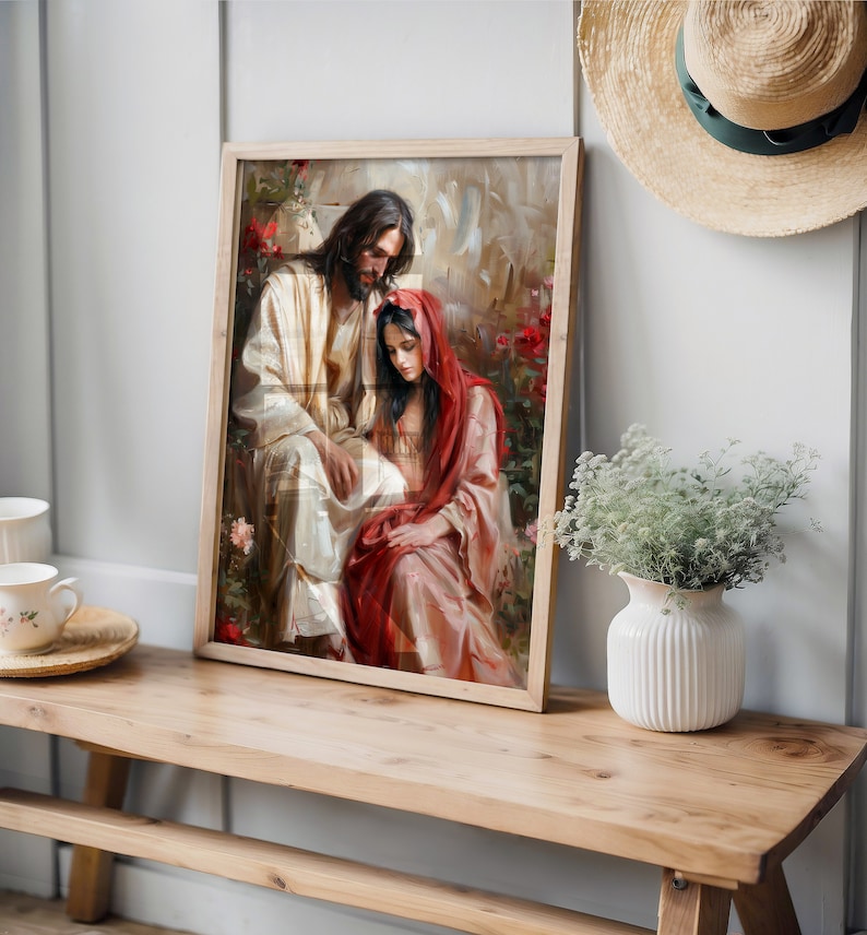 Jesus and Mary Magdalene | Eclectic Christian Wall Art | Impressionist ...