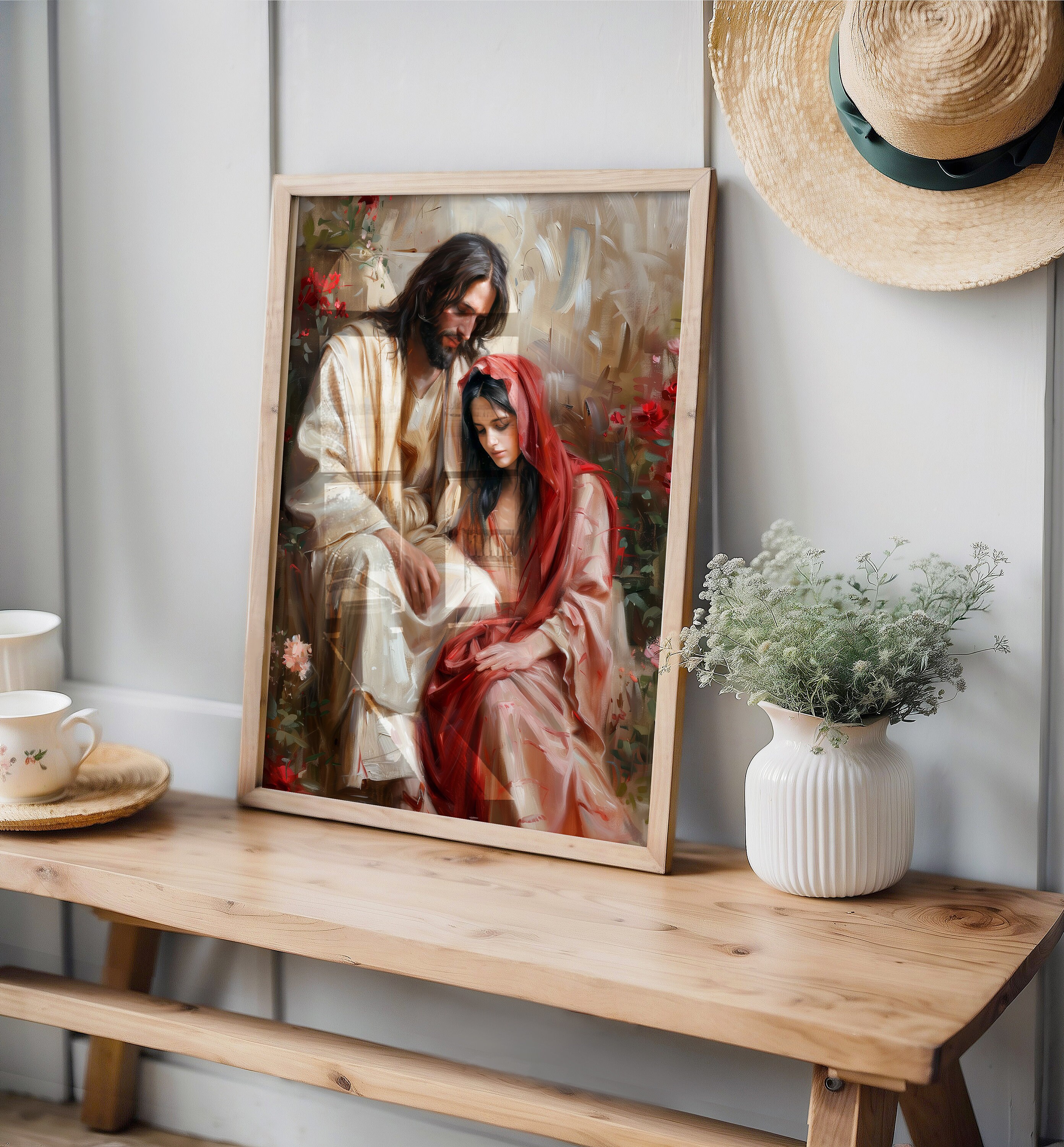 Jesus and Mary Magdalene | Eclectic Christian Wall Art | Impressionist ...