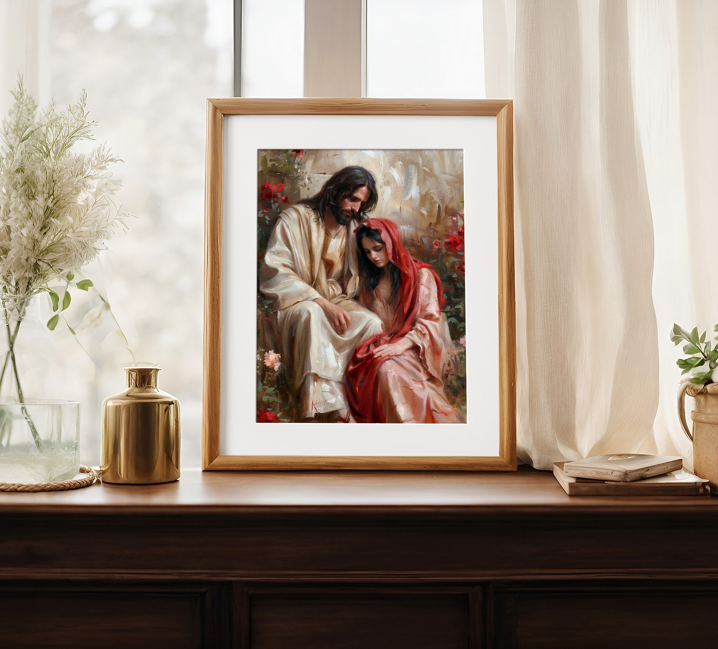 Jesus and Mary Magdalene | Eclectic Christian Wall Art | Impressionist ...