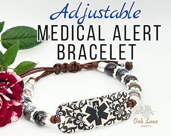 Medical ID Alert Bracelet | QR Code Emergency Jewelry | Health Alert Adjustable Fit