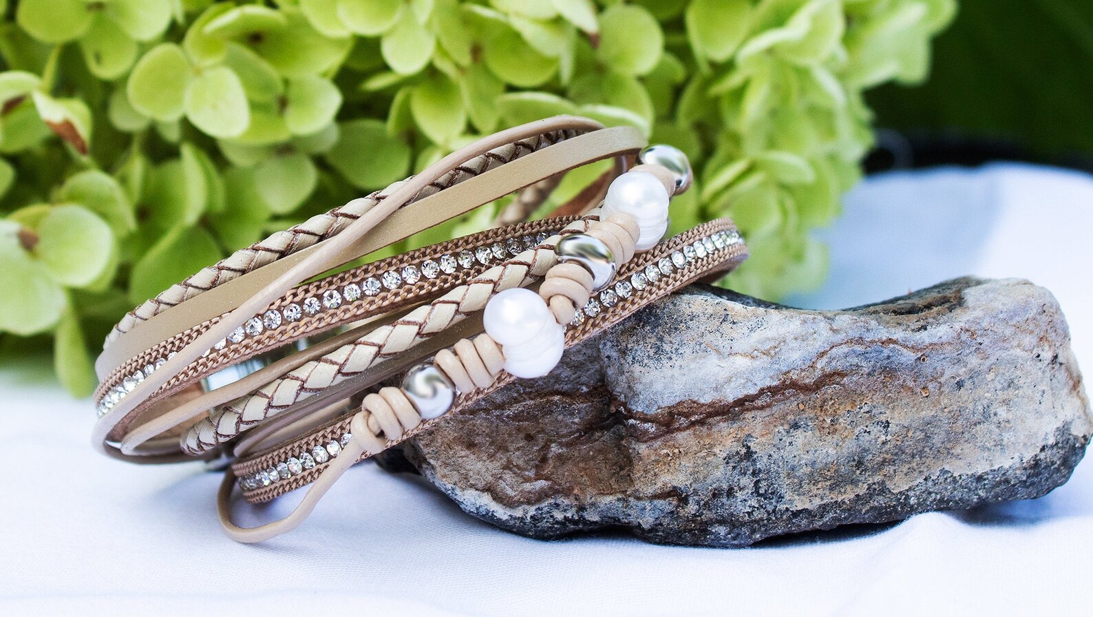 Tan Leather Wrap Bracelet Braided Double Wrap Bracelet Etsy