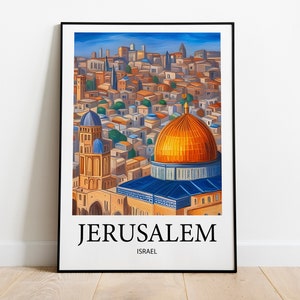 Jerusalem Dome of the Rock, Jerusalem Travel Print, poster Gift, Printable City Poster, Digital Download, Birthday Present