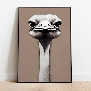 Ostrich Print, Baby Animal Nursery Prints, Africa Safari Animals, Nursery Wall Art, Ostrich Photo, Nursery Decor, Kids Room Printable Art