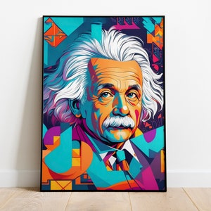 Albert Einstein Portrait , Love Science , Albert Einstein Digital Print, Wall Art