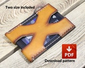 PDF leather wallet template pattern - Pocket wallet X-man Card holder