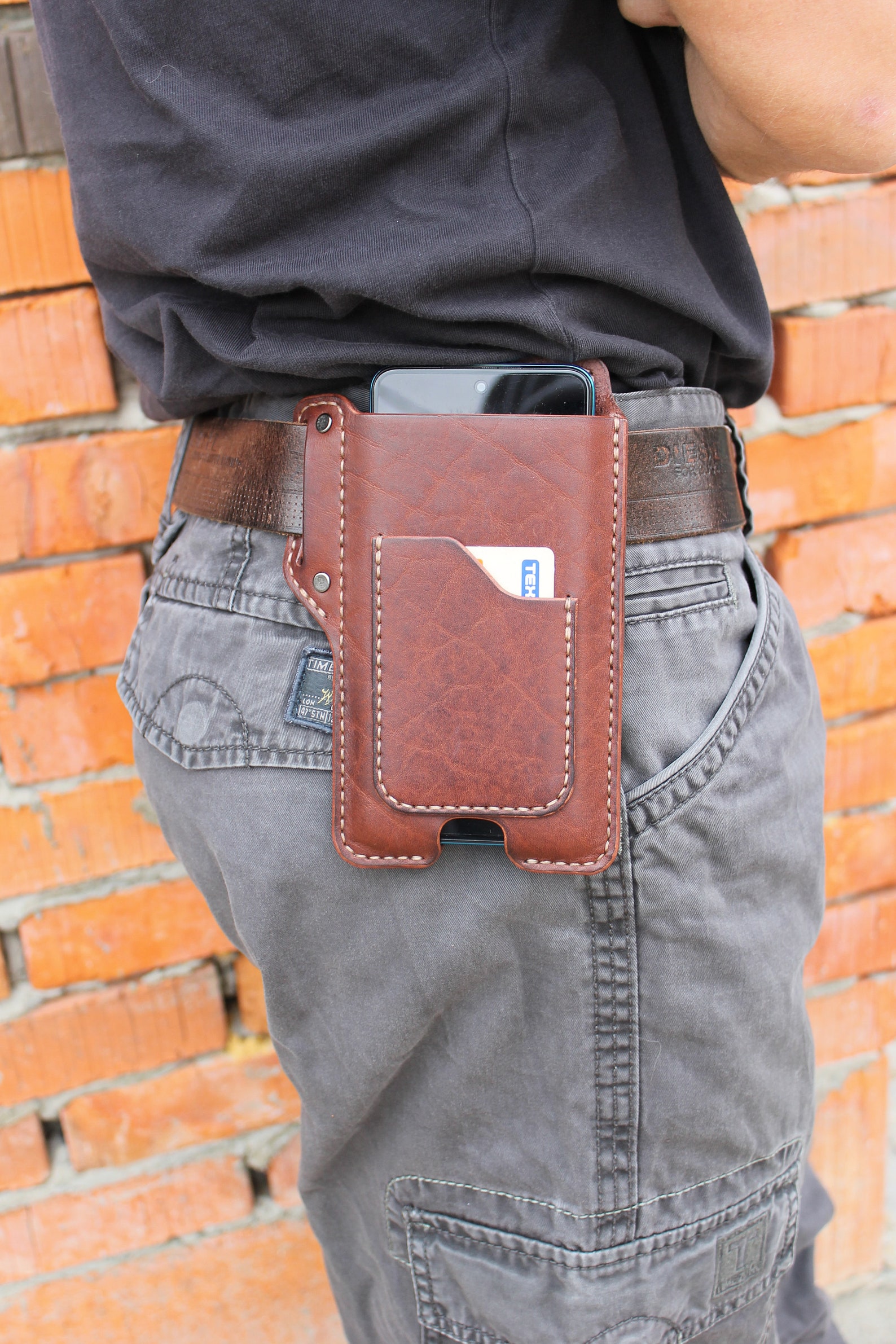 Custom Leather phone case with belt loop / iPhone 11 / Galaxy Etsy