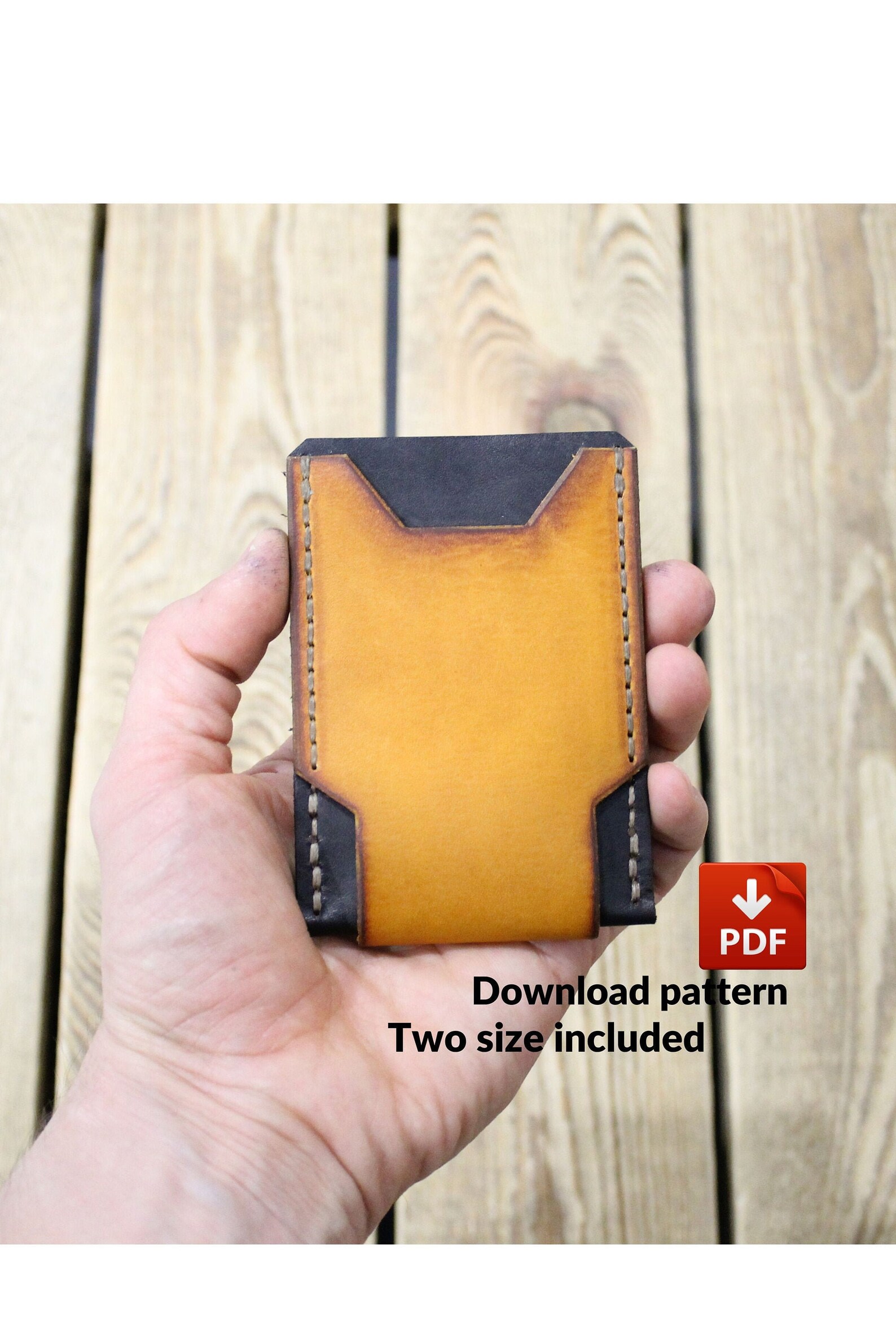 PDF leather wallet template pattern Pocket wallet | Etsy