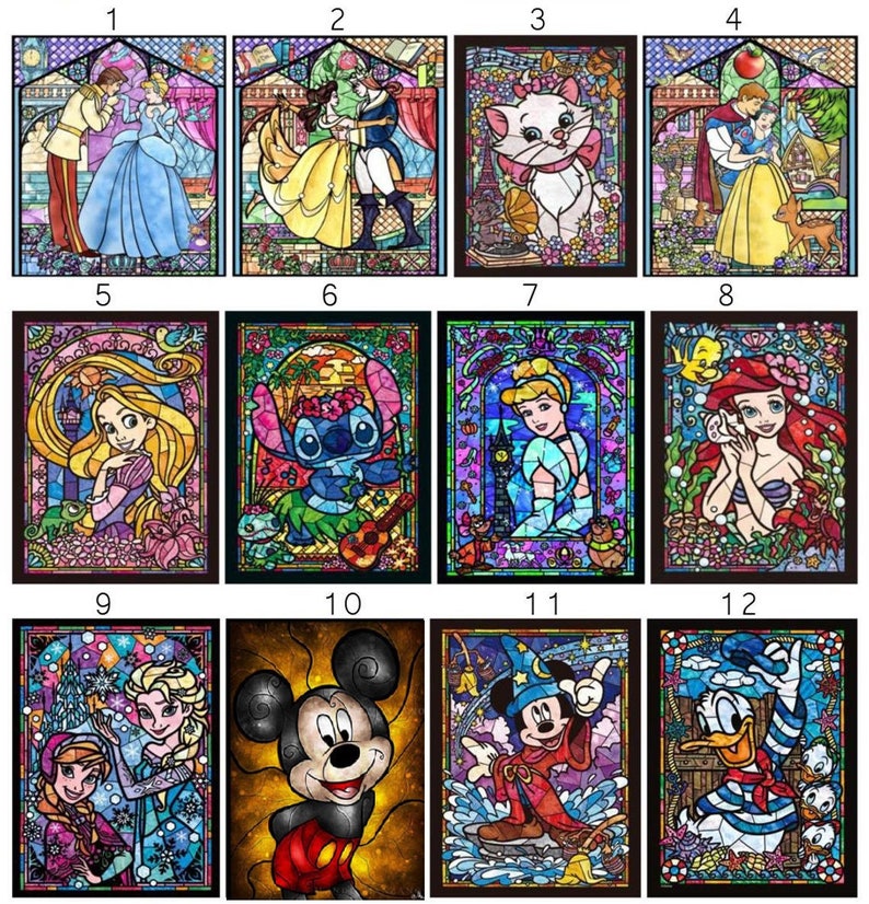 5D Diamond Painting Disney Mickey Mosaic Crafts Kit Cross Etsy